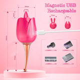 2 Motors & 10 Vibrations Rose Suction Vibrator Masturbation Massager