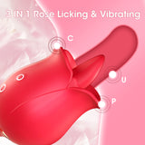 Rose Vibrator Tongue Licking Clitoris Stimulation with Vibrating Egg