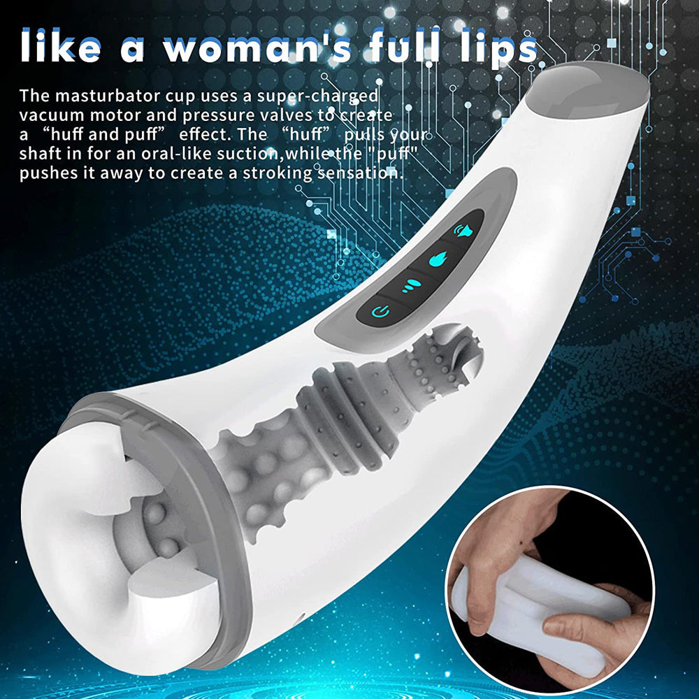 Showeggs 7 Vibration 3 Sucking Modes Voice Heating Male Masturbator for Penis Training