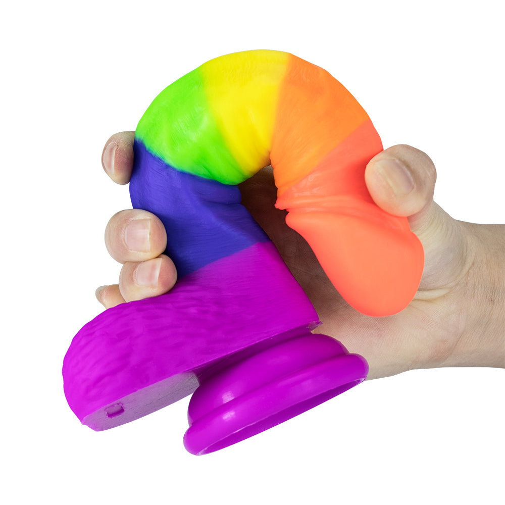 Rainbow Dildo | Silicone Suction Cups Allovers Thrusting Dildo