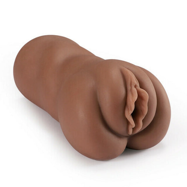 Brown Pocket Pussy Realistic Mouth Silicone Blowjob Simulator-1