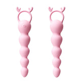 12 Frequency Pink Vibrating Anal Beads G-spot Stimulator