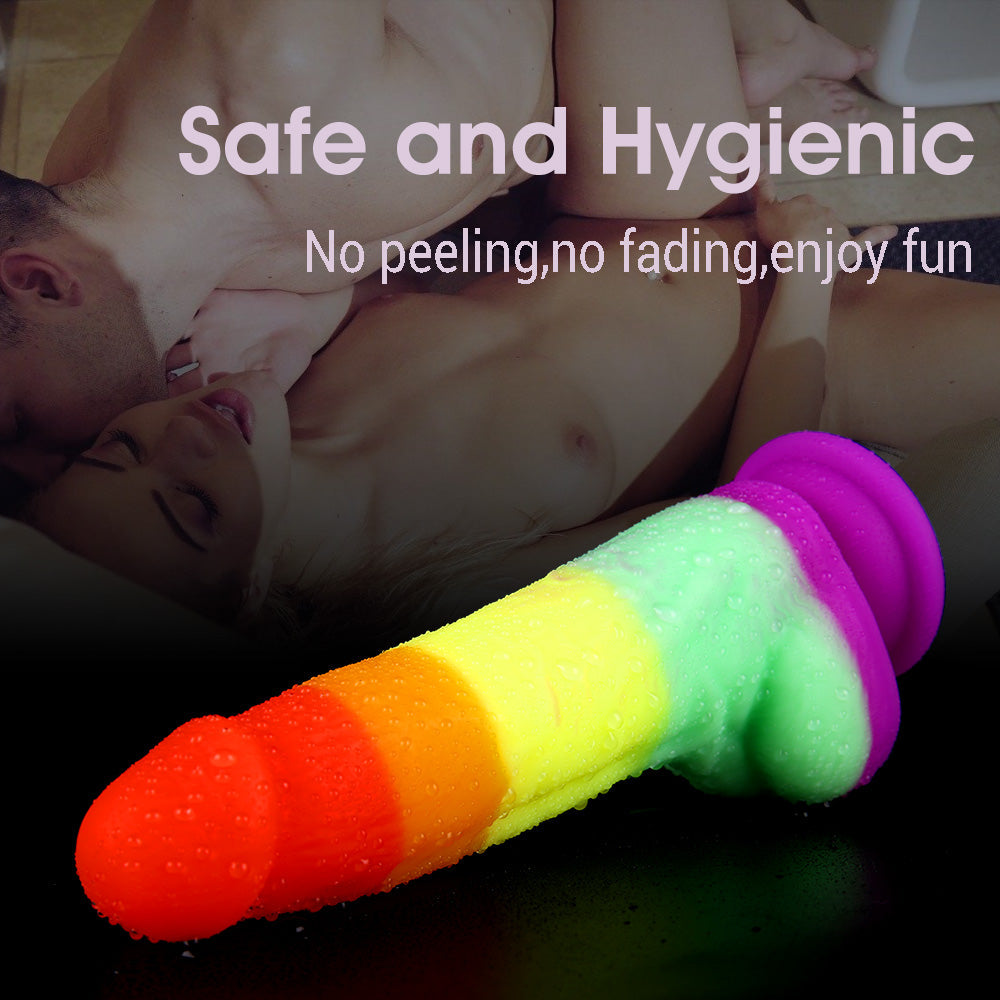 Rainbow Dildo Realistic Silicone Suction Cups Allovers Dildo