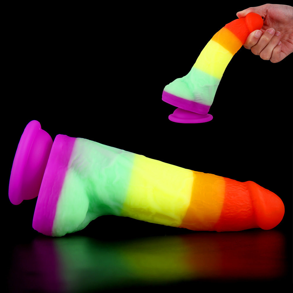 Rainbow Dildo Realistic Silicone Suction Cups Allovers Dildo