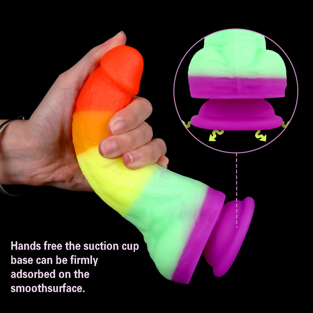 Rainbow Dildo Realistic Silicone Suction Cups Allovers Dildo