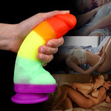 Rainbow Dildo Realistic Silicone Suction Cups Allovers Dildo