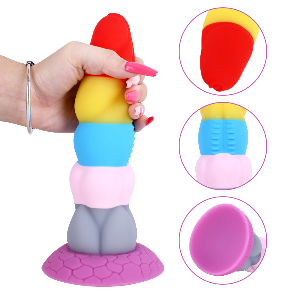 8 Inch Rainbow Dildo Silicone Best Suction Cup Allovers Dildo