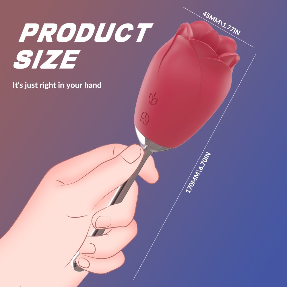 Rose Stick Vibrator Double Stimulation with Tongue Vibrator