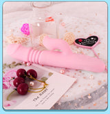 Pink Vibrator Dildo - Tongue Vibrator Heated Silicone Dildo