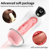 White Angel 8-Frequency Vibration Sucking Male Masturbator with Voice & Screen Display