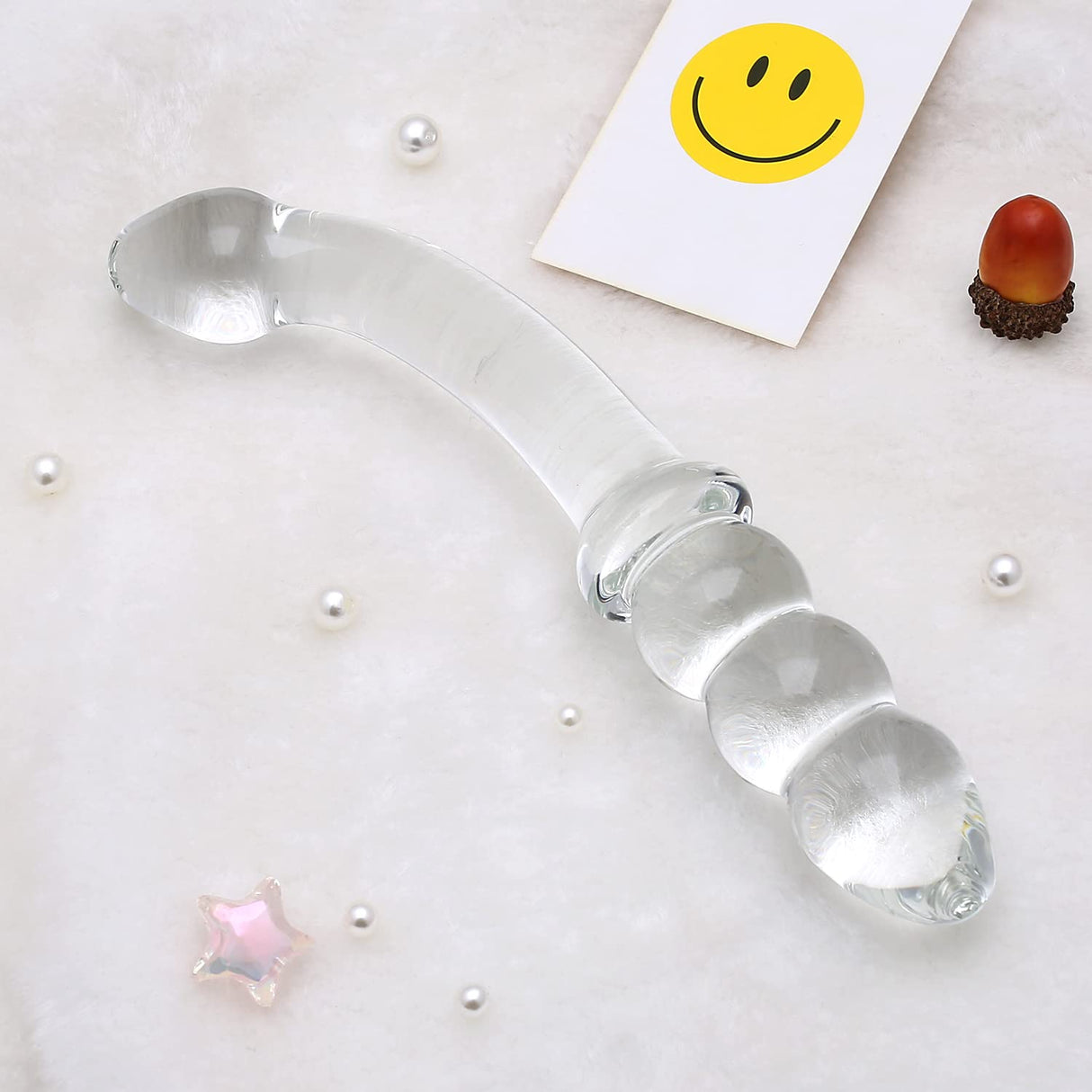 Purple & Pink & Transparent Crystal Glass Dildo G-spot Massager