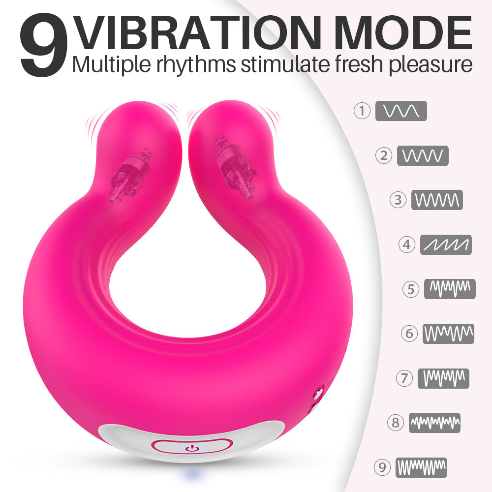 Silicone vibrating massage penis ring