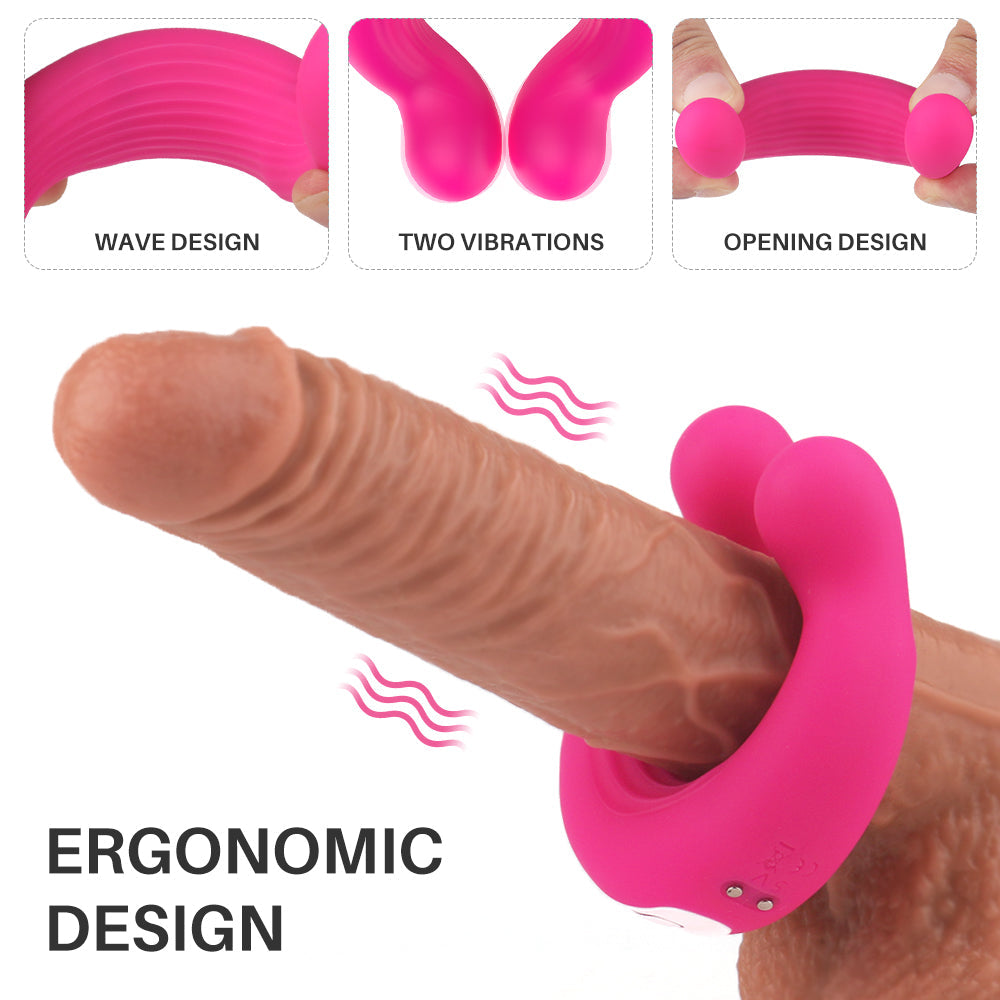 Silicone vibrating massage penis ring