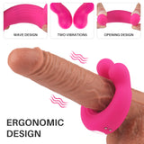 Silicone vibrating massage penis ring