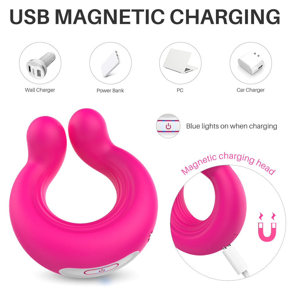 Silicone vibrating massage penis ring