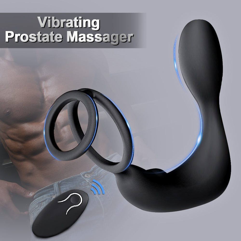 Wireless Remote Control Double Ring Lock Semen Prostate Press Anal Plug