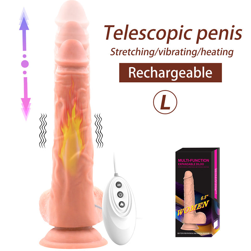 Heated Vibrating Allovers Dildo | Remote Control Thrusting Vibrator