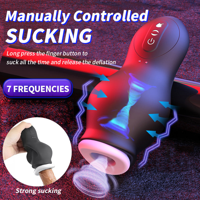 Mechanical Shark-7 Vibration & Sucking Modes Masturbation Cup Male Simulate Oral Sex