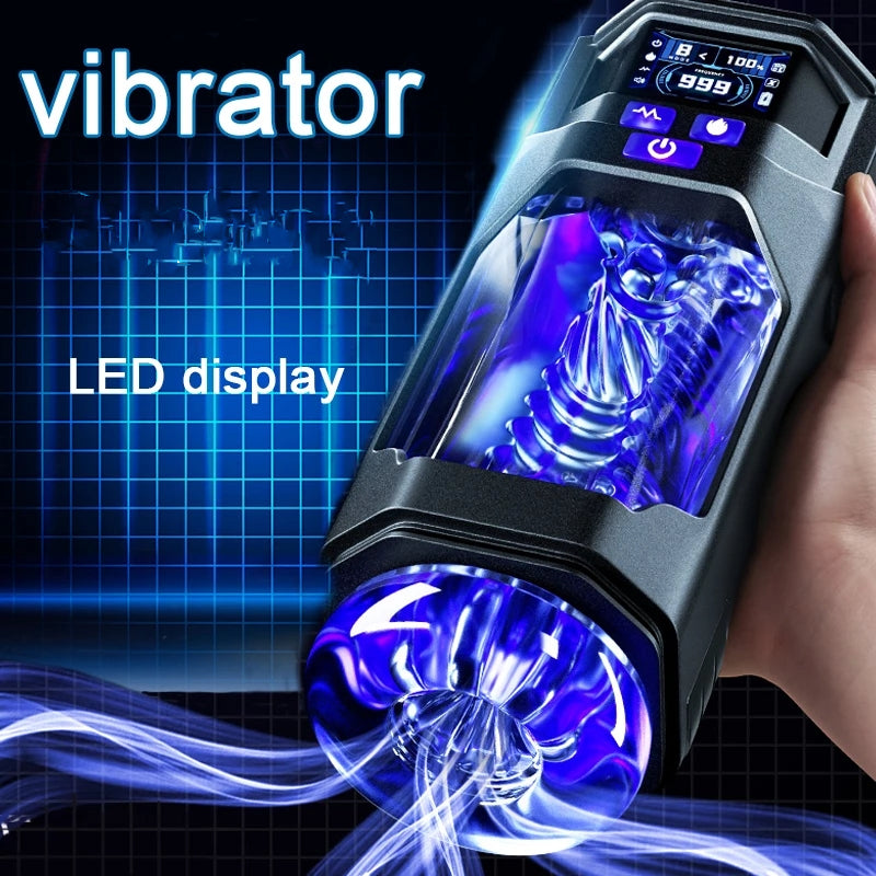 Explorer-X 9 Vibration Sucking Automatic Male Masturbator with Heating & X Lcd Monitor