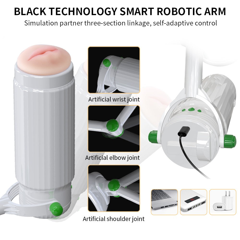 Showeggs Intelligent Robotic Arm Wearable Male Masturbator with 8-Frequency Tremor Men Sex Toys