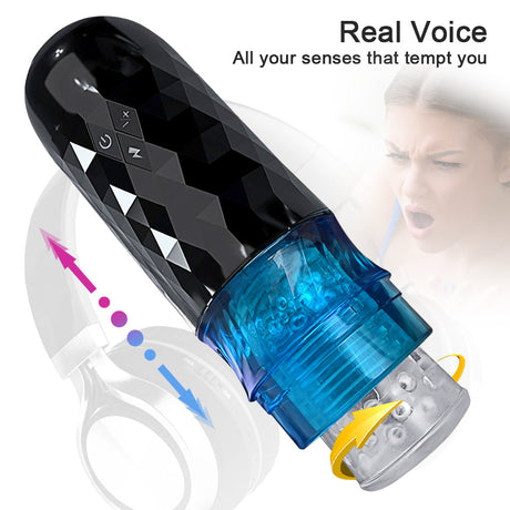 10 Frequency Masturbation cup - Electric Telescopic Blowjob Simulator-6