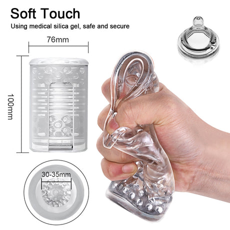 10 Frequency Masturbation cup - Electric Telescopic Blowjob Simulator-9