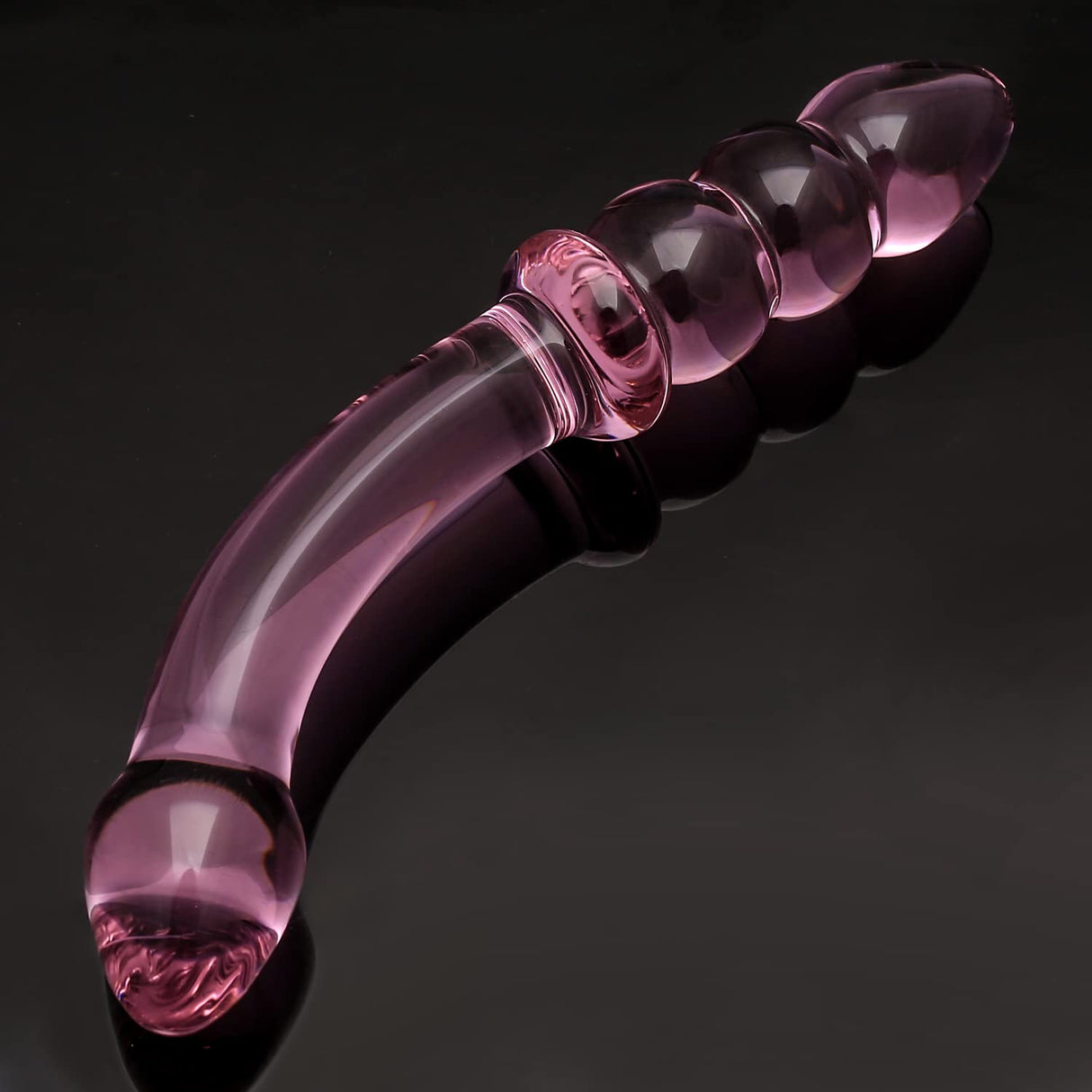 Purple & Pink & Transparent Crystal Glass Dildo G-spot Massager