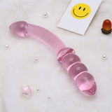 Purple & Pink & Transparent Crystal Glass Dildo G-spot Massager