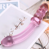 Purple & Pink & Transparent Crystal Glass Dildo G-spot Massager