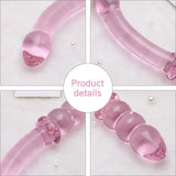 Purple & Pink & Transparent Crystal Glass Dildo G-spot Massager