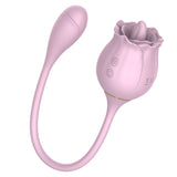 Pink Rose Vibrator - 9 Vibration Tongue Vibrator with Vibrating Egg-1