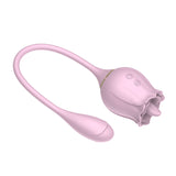 Pink Rose Vibrator - 9 Vibration Tongue Vibrator with Vibrating Egg-2