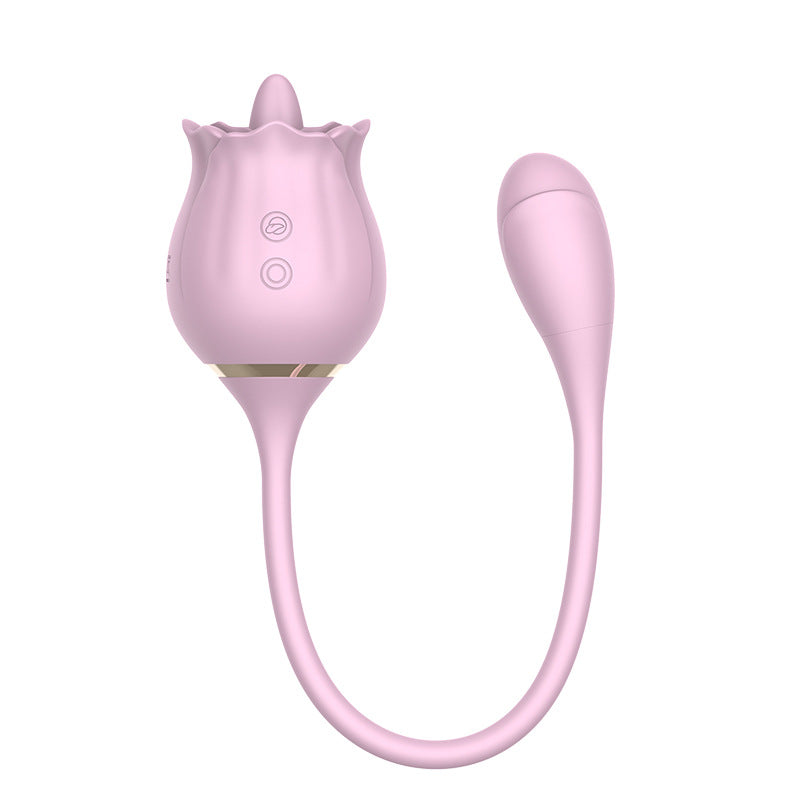 Pink Rose Vibrator - 9 Vibration Tongue Vibrator with Vibrating Egg-3