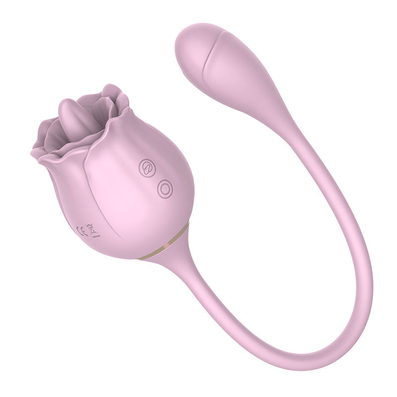 Pink Rose Vibrator - 9 Vibration Tongue Vibrator with Vibrating Egg-5