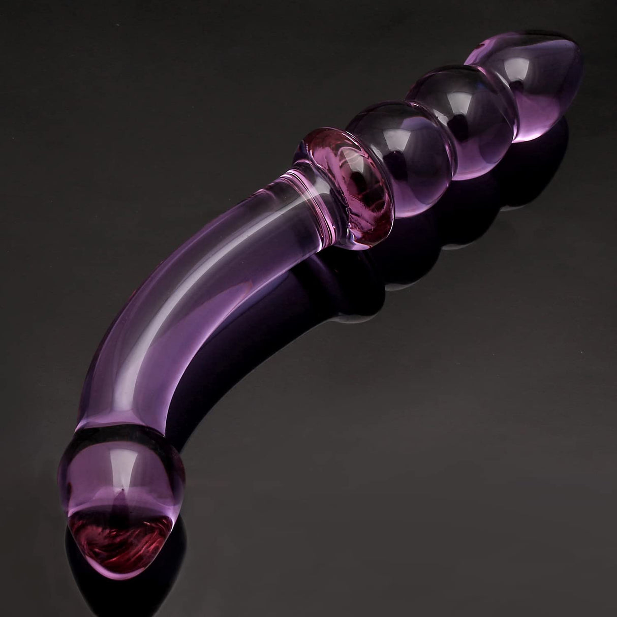 Purple & Pink & Transparent Crystal Glass Dildo G-spot Massager