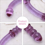 Purple & Pink & Transparent Crystal Glass Dildo G-spot Massager