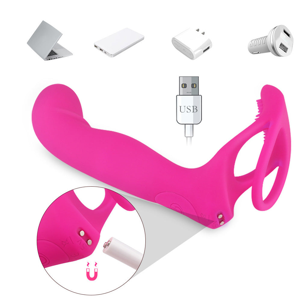9 Frequency Silicone Vibrating Dildos with Vibrating Penis Ring