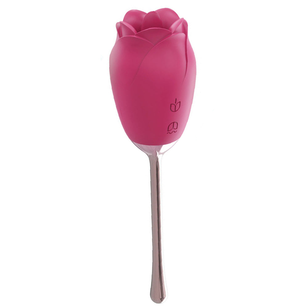 Rose Stick Vibrator Double Stimulation with Tongue Vibrator