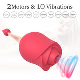 2 Motors & 10 Vibrations Rose Suction Vibrator Masturbation Massager