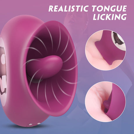 9 Vibrating & Sucking Tongue Vibrator Waterproof Rose Toy for Women
