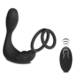 Wireless Remote Control Double Ring Lock Semen Prostate Press Anal Plug