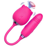 Rose Vibrator With Bullet Tongue| Strong Sucking Rose Suction Vibrator