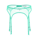 Portaligas ultradelgado de malla transparente para mujer