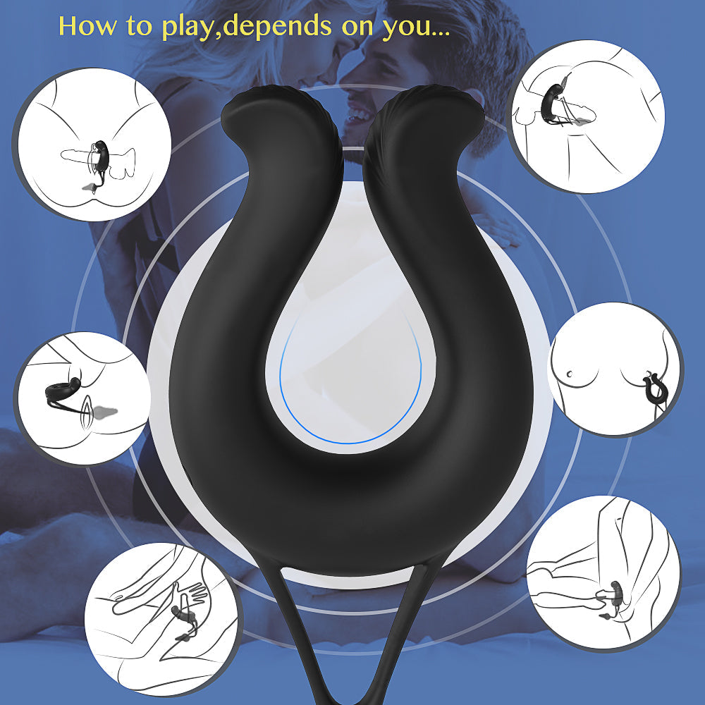 Wireless remote control men's penis ring vibrating ring