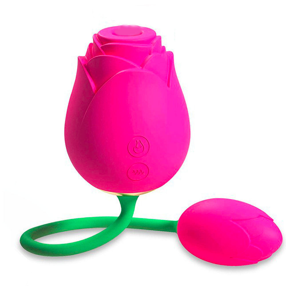 The Rose Vibrator - 5 Suction & 10 Vibration Modes with Vibrating Egg