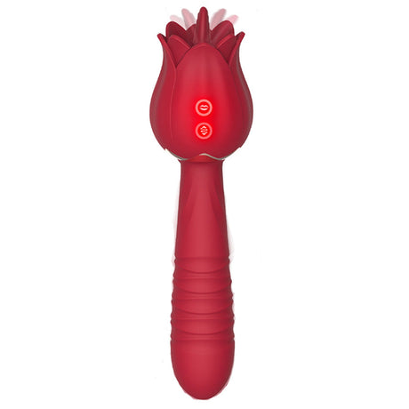 The Rose Vibrator for Women Tongue Licking Retractable Vibrating Egg