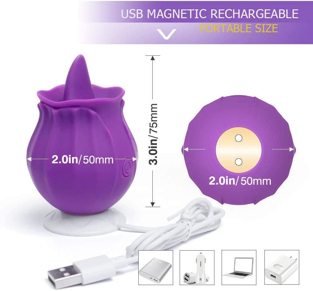 The Rose Toy with Tongue in Purple