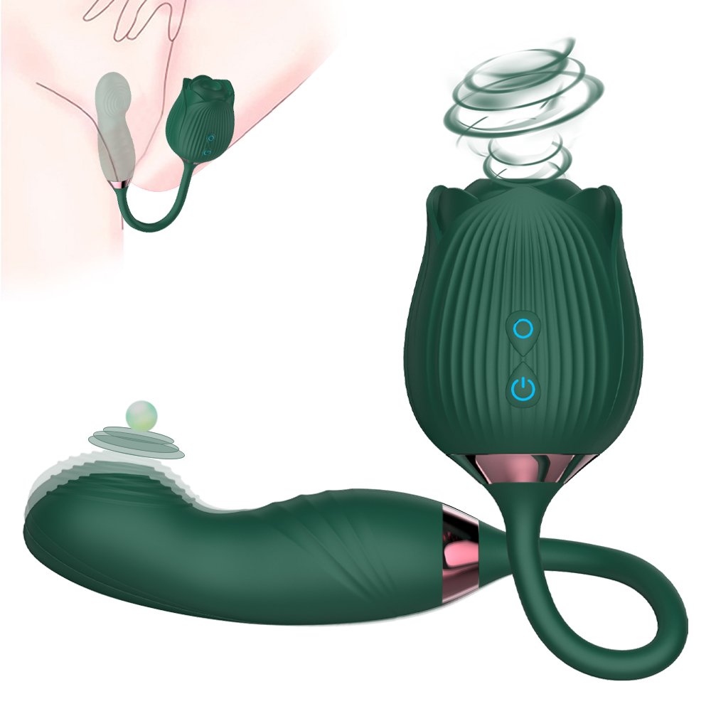 The Rose Vibrator for Women with Retractable Vibrating Egg-12