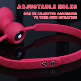 Muffle your screams in style with the rose vibrating ball gag.