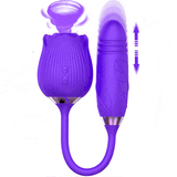 Rose Vibrator With Bullet Tongue| Strong Sucking Rose Suction Vibrator